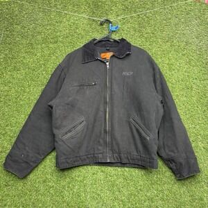 Cornerstone Detroit Style Jacket Mens Medium Corduroy Collar Canvas Workwear